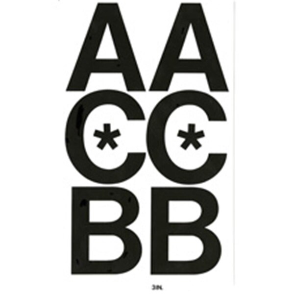 Chartpak Vinyl Capital Letters, Adhesive, 6 in., 38 Letters, Black CH463884 - main